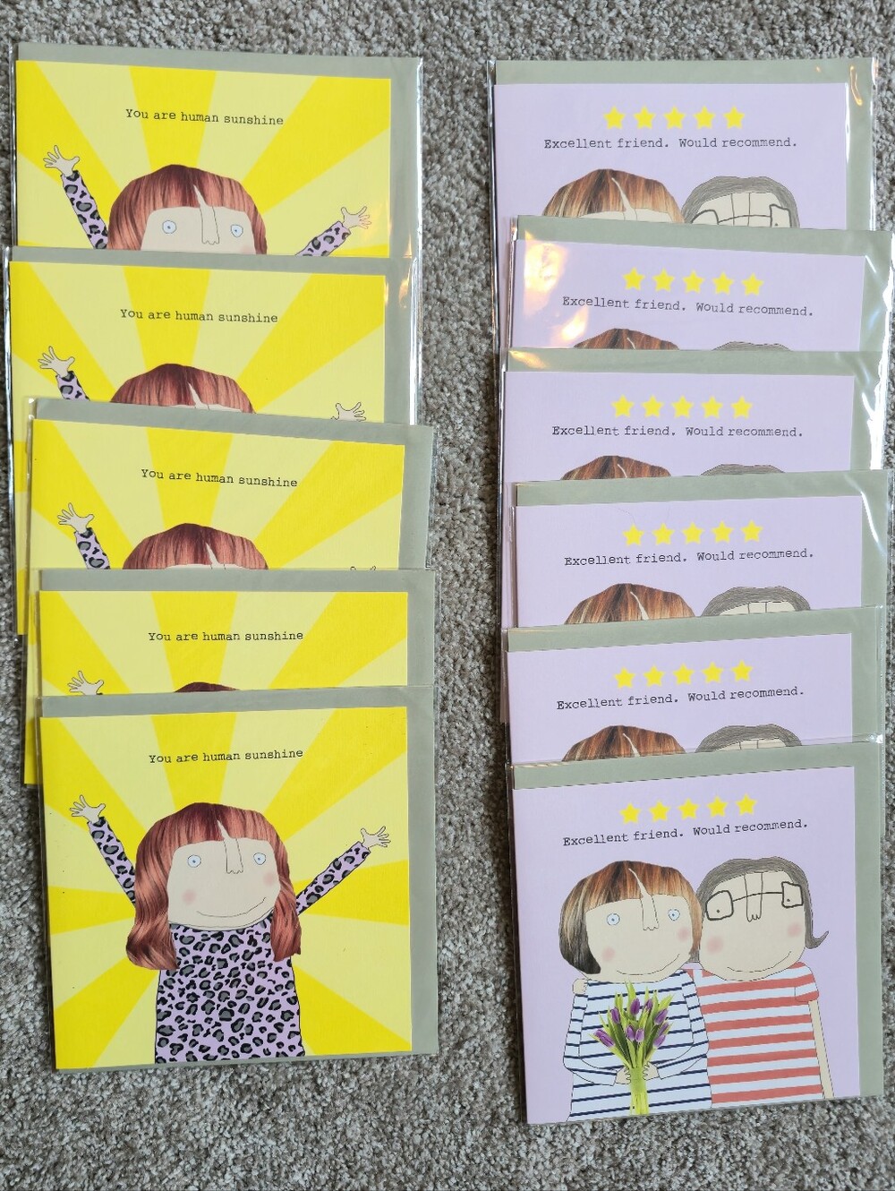 Human Sunshine Excellent Friend Gin & Frolics Lot Greeting Cards